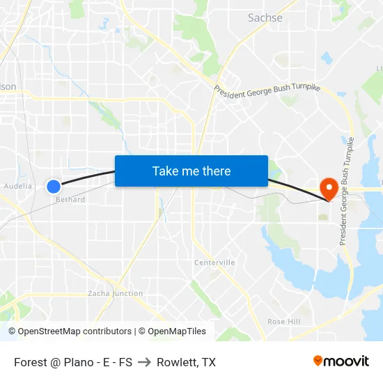 Forest @ Plano - E - FS to Rowlett, TX map