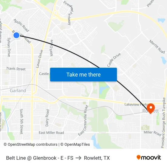 Belt Line @ Glenbrook - E - FS to Rowlett, TX map