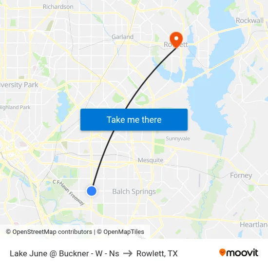 Lake June @ Buckner - W - Ns to Rowlett, TX map