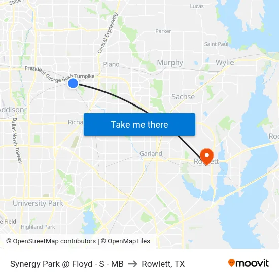 Synergy Park @ Floyd - S - MB to Rowlett, TX map
