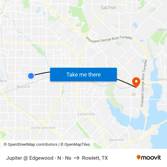 Jupiter @ Edgewood - N - Ns to Rowlett, TX map