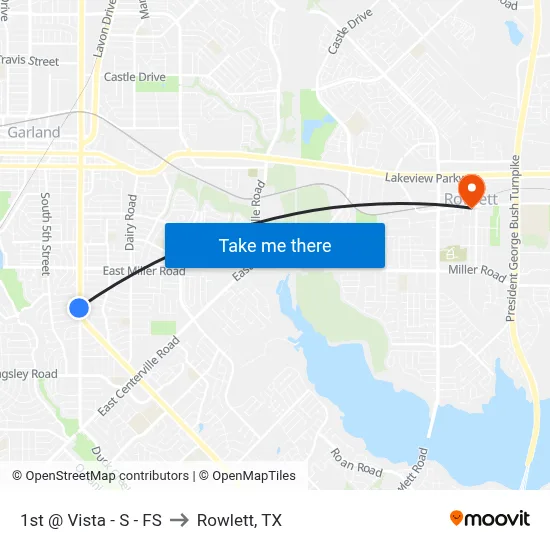 1st @ Vista - S - FS to Rowlett, TX map