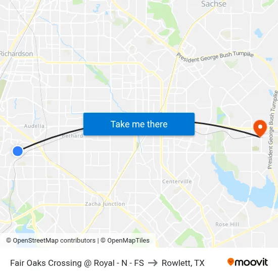 Fair Oaks Crossing @ Royal - N - FS to Rowlett, TX map