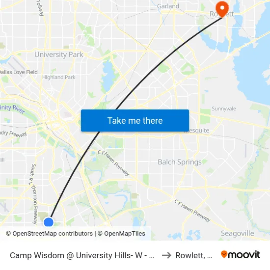 Camp Wisdom @ University Hills- W - FS to Rowlett, TX map