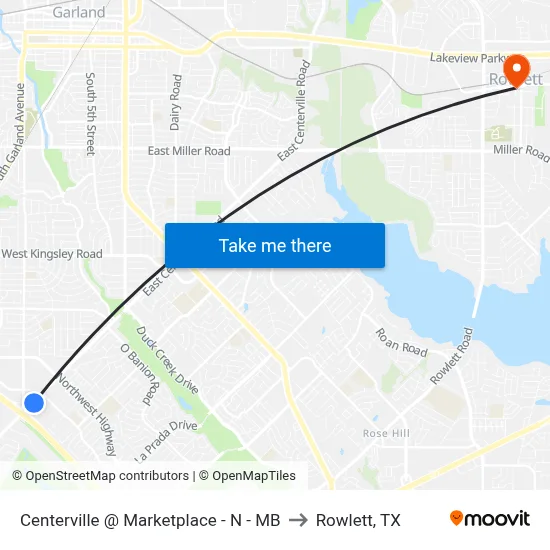 Centerville @ Marketplace - N - MB to Rowlett, TX map