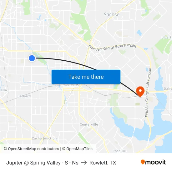 Jupiter @ Spring Valley - S - Ns to Rowlett, TX map