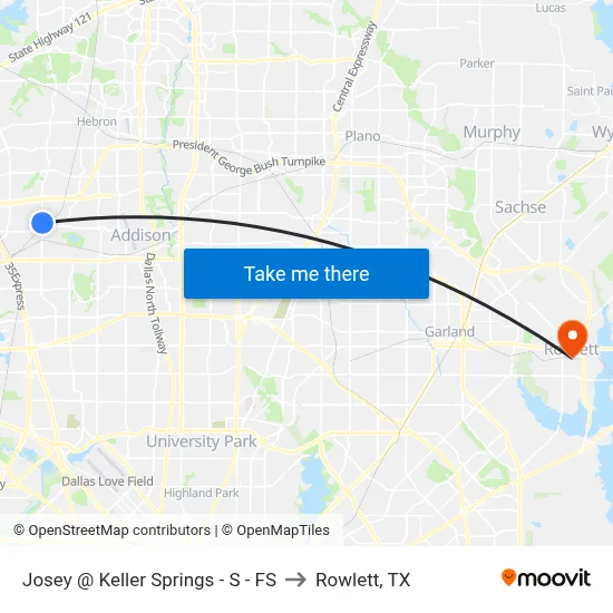 Josey @ Keller Springs - S - FS to Rowlett, TX map