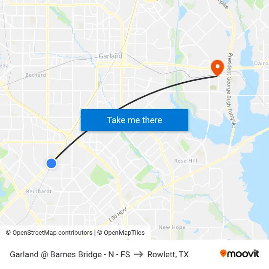 Garland @ Barnes Bridge - N - FS to Rowlett, TX map