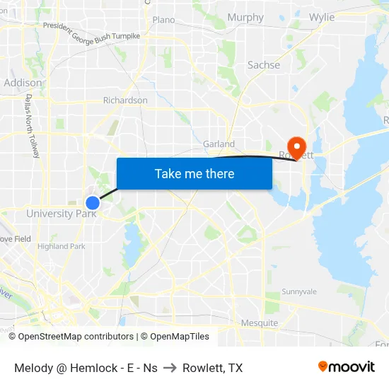Melody @ Hemlock - E - Ns to Rowlett, TX map