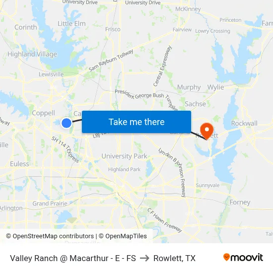 Valley Ranch @ Macarthur - E - FS to Rowlett, TX map