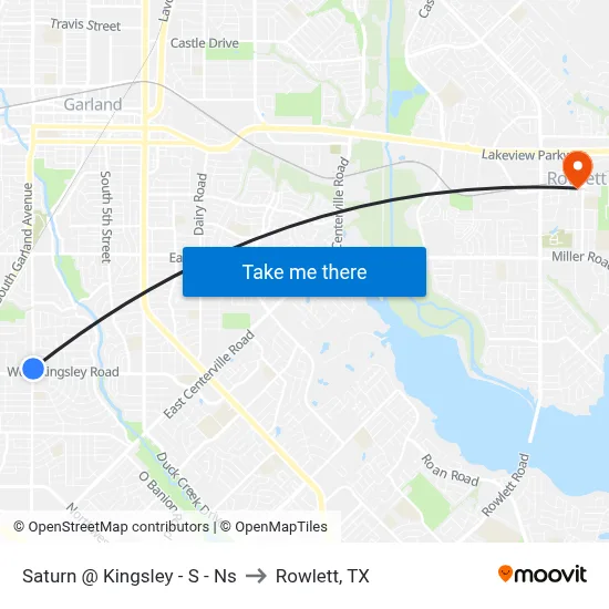 Saturn @ Kingsley - S - Ns to Rowlett, TX map