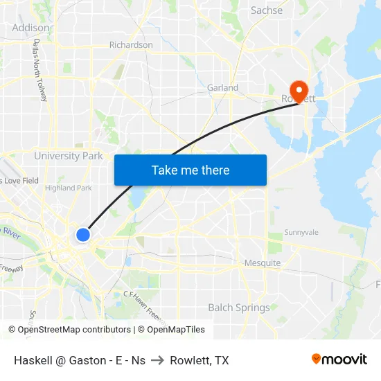 Haskell @ Gaston - E - Ns to Rowlett, TX map