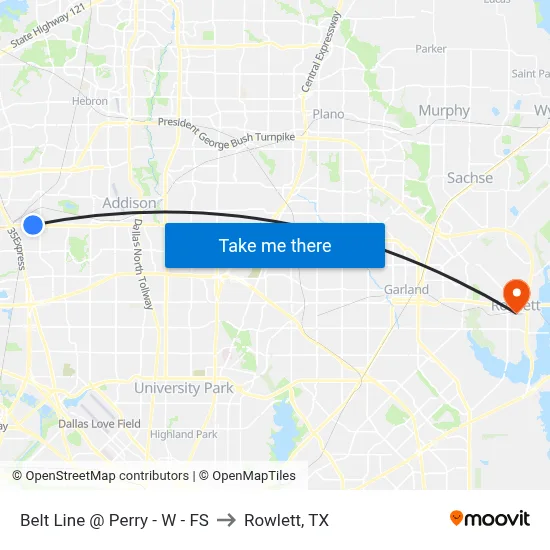 Belt Line @ Perry - W - FS to Rowlett, TX map