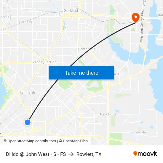 Dilido @ John West - S - FS to Rowlett, TX map