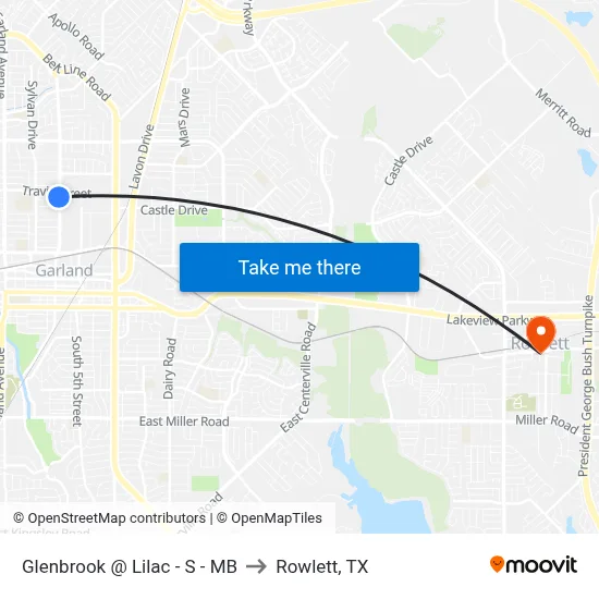 Glenbrook @ Lilac - S - MB to Rowlett, TX map