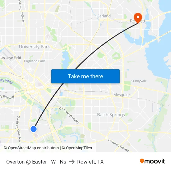 Overton @ Easter - W - Ns to Rowlett, TX map