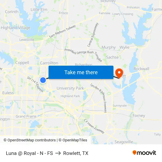 Luna @ Royal - N - FS to Rowlett, TX map