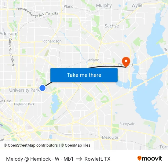 Melody @ Hemlock - W - Mb1 to Rowlett, TX map
