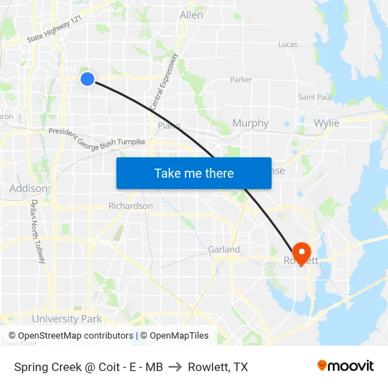 Spring Creek @ Coit - E - MB to Rowlett, TX map