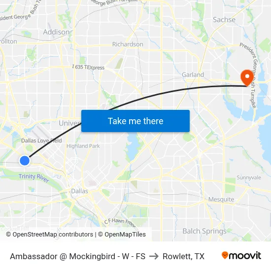 Ambassador @ Mockingbird - W - FS to Rowlett, TX map