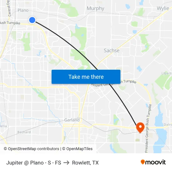 Jupiter @ Plano - S - FS to Rowlett, TX map