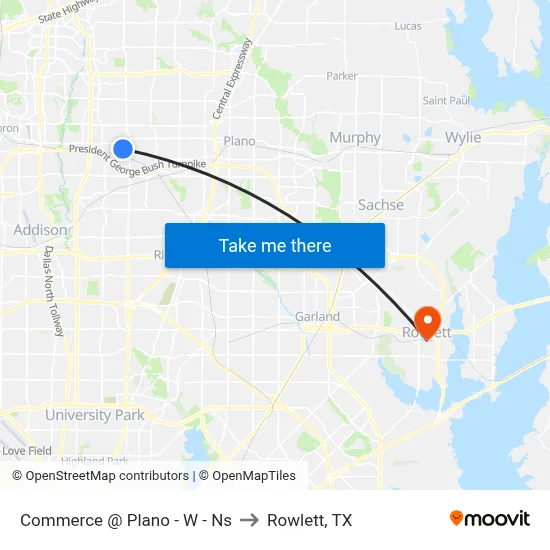 Commerce @ Plano - W - Ns to Rowlett, TX map