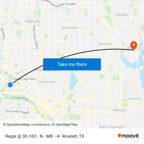 Regal @ Sh 183 - N - MB to Rowlett, TX map