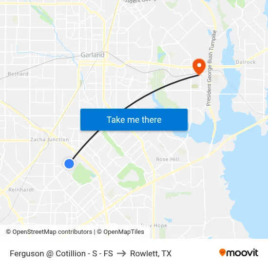Ferguson @ Cotillion - S - FS to Rowlett, TX map