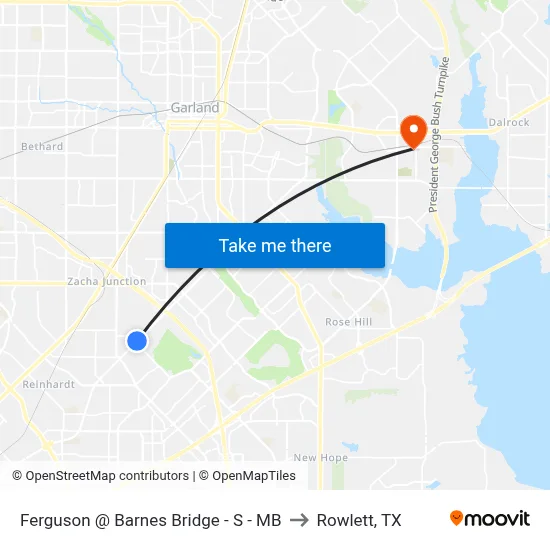 Ferguson @ Barnes Bridge - S - MB to Rowlett, TX map