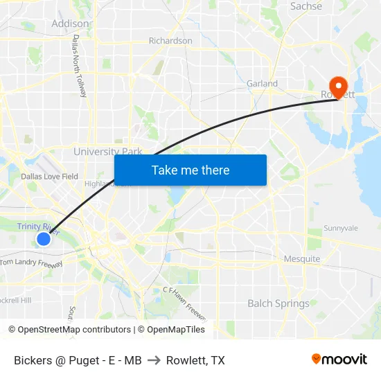 Bickers @ Puget - E - MB to Rowlett, TX map