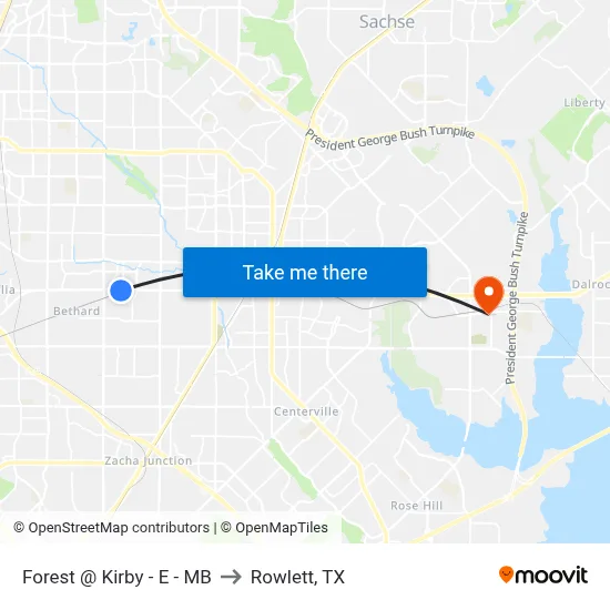 Forest @ Kirby - E - MB to Rowlett, TX map