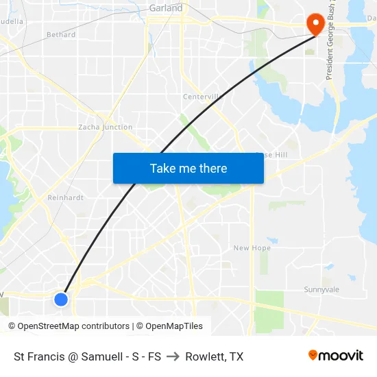 St Francis @ Samuell - S - FS to Rowlett, TX map