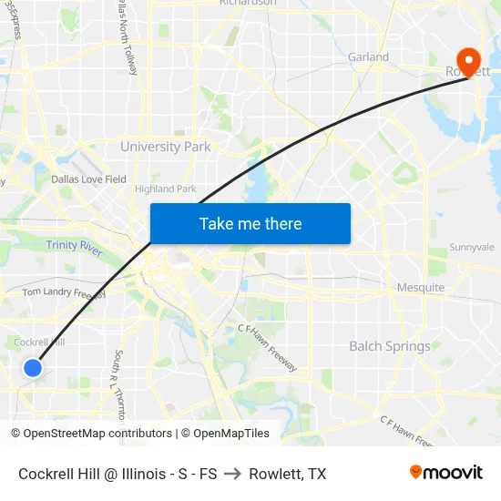 Cockrell Hill @ Illinois - S - FS to Rowlett, TX map