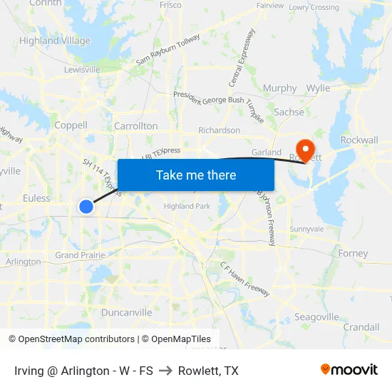 Irving @ Arlington - W - FS to Rowlett, TX map