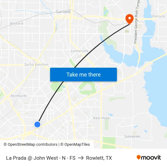 La Prada @ John West - N - FS to Rowlett, TX map