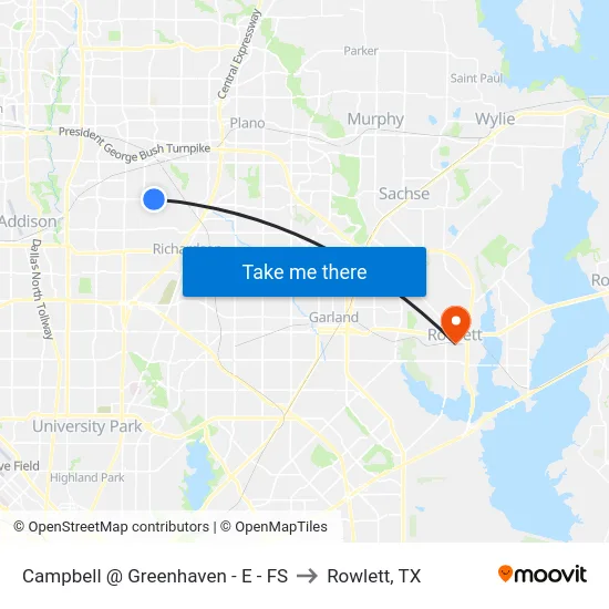 Campbell @ Greenhaven - E - FS to Rowlett, TX map