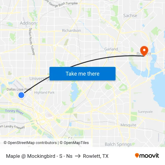 Maple @ Mockingbird - S - Ns to Rowlett, TX map