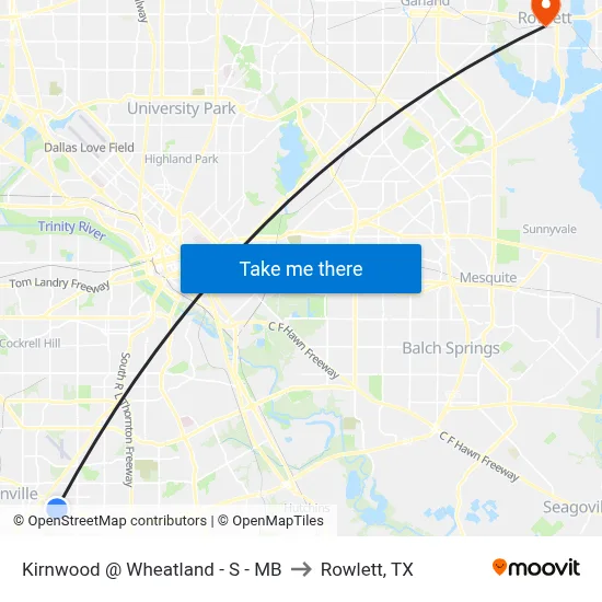 Kirnwood @ Wheatland - S - MB to Rowlett, TX map