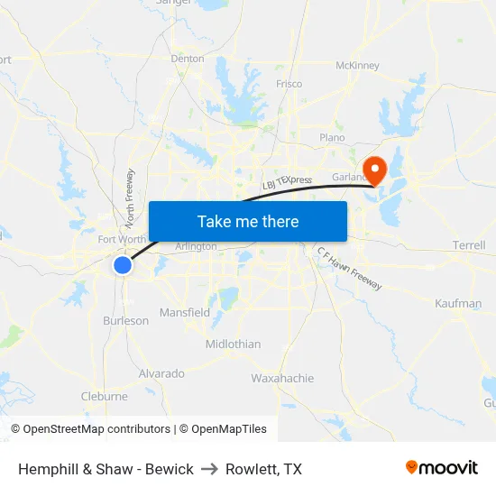 Hemphill & Shaw - Bewick to Rowlett, TX map