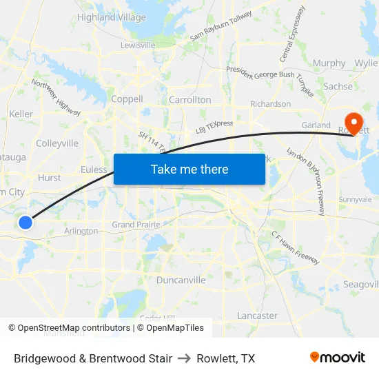 Bridgewood & Brentwood Stair to Rowlett, TX map