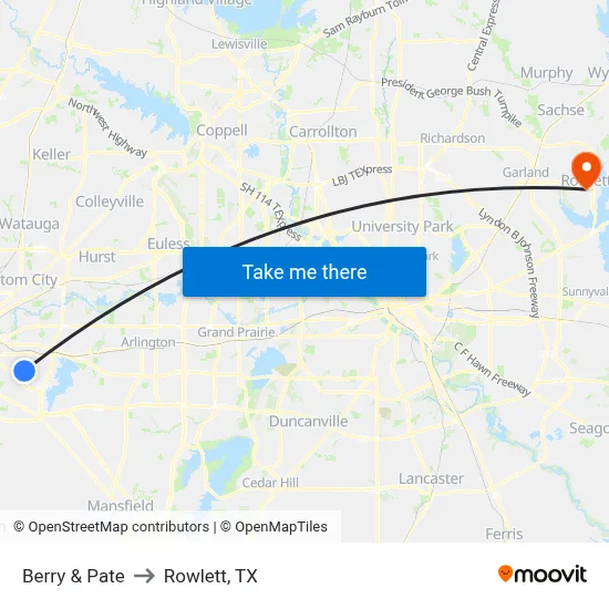 Berry & Pate to Rowlett, TX map