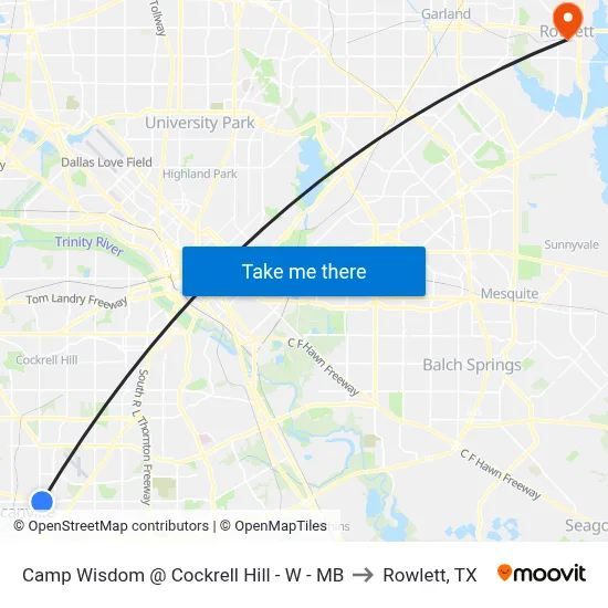 Camp Wisdom @ Cockrell Hill - W - MB to Rowlett, TX map