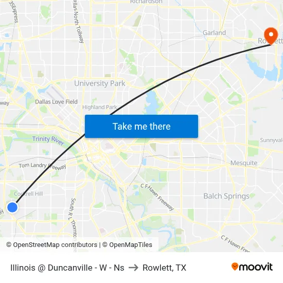 Illinois @ Duncanville - W - Ns to Rowlett, TX map