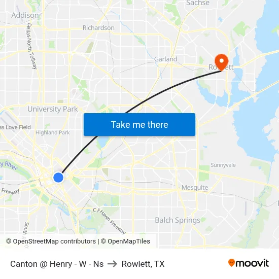 Canton @ Henry - W - Ns to Rowlett, TX map