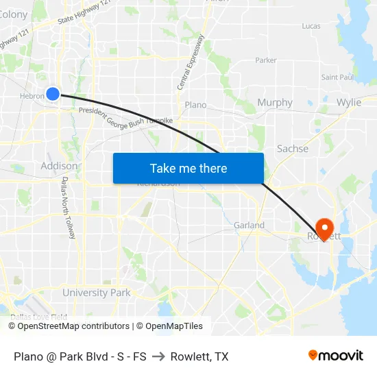Plano @ Park Blvd - S - FS to Rowlett, TX map