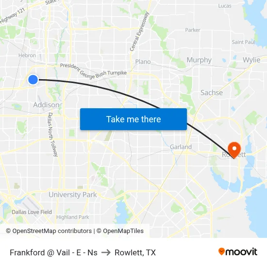 Frankford @ Vail - E - Ns to Rowlett, TX map