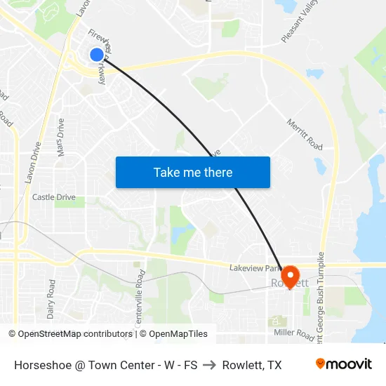 Horseshoe @ Town Center - W - FS to Rowlett, TX map