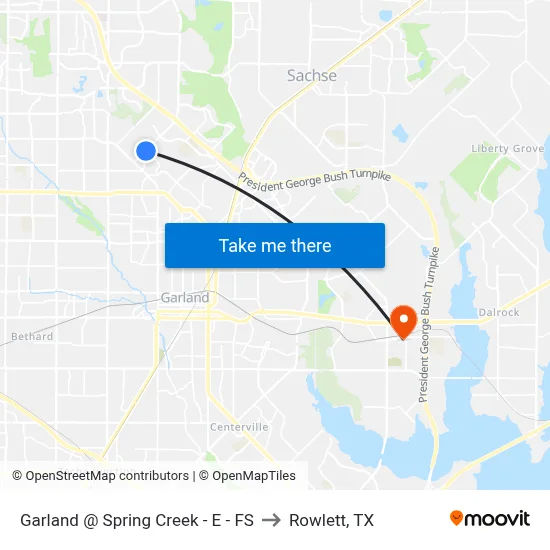 Garland @ Spring Creek - E - FS to Rowlett, TX map