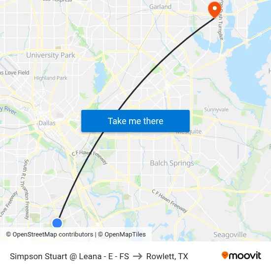 Simpson Stuart @ Leana - E - FS to Rowlett, TX map