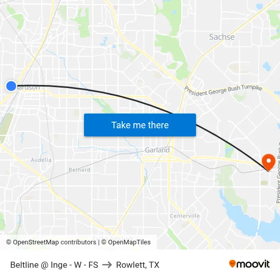 Beltline @ Inge - W - FS to Rowlett, TX map